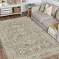 Brown 4x6 Entryway Rug Vintage Area Carpet Indoor Office Washable Door Mat Entrance Small Low Pile Traditional Distressed Retro Accent Throw Rug Non Slip Kitchen Bathroom