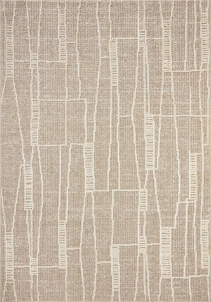 Loloi Amber Lewis Bexley Collection BEX-05 Mushroom/Natural 7'-10" x 10' Area Rug Neutral, Textured, Living, Bedroom, Dining, Carpet