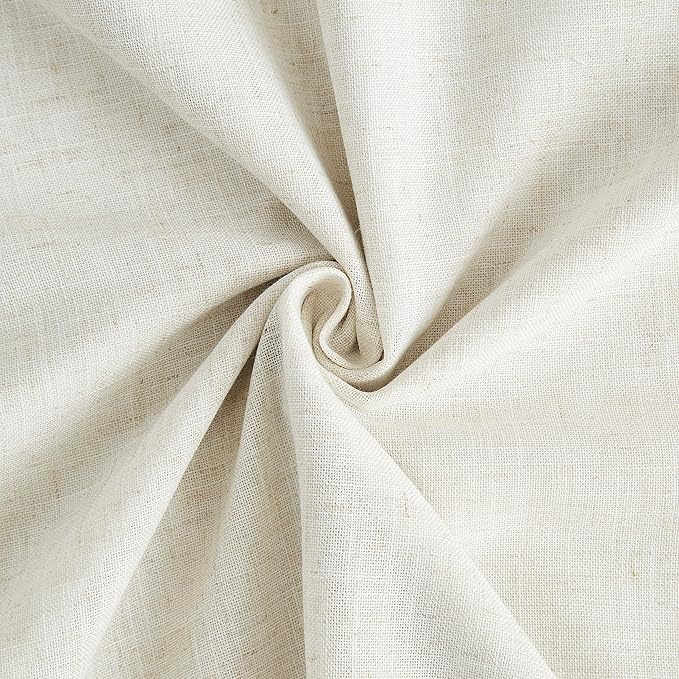 Vision Home Natural Linen Full Blackout Curtains 108 inch for Bedroom Living Room Darkening Soundproof Window Panels 9FT Thermal Insulated Rod Pocket Back Tab Farmhouse Drapes 56" Wx108 Lx2