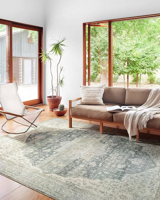 Loloi Skye Collection SKY-12 Charcoal/Dove 8'-0" x 8'-0" Round Area Rug