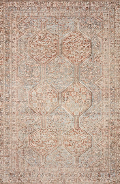 Loloi Chris Loves Julia Jules Collection JUL-04 Tangerine/Mist 2'-6'' x 7'-6'', .13" Pile Height, Runner Rug