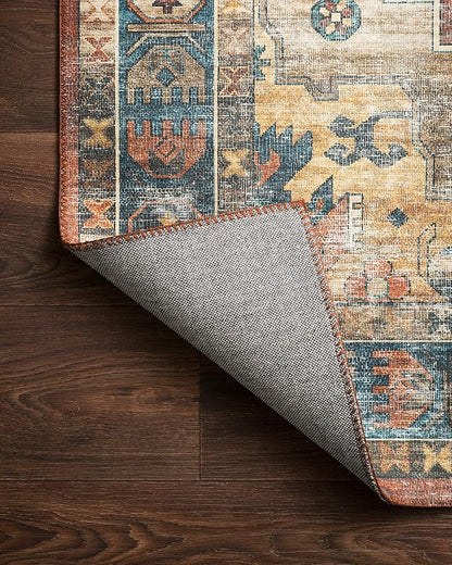 Loloi Skye Collection SKY-11 Rust/Blue 7' x 9' Oval Area Rug