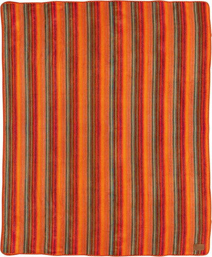 QISU Alpaca Wool Blanket Throw | Large, Beautiful, Warm, Variegated | 85 x 65 inches | Ultra-Soft, Hypoallergenic and Breathable | Non-Itchy or Scratchy Fabric (Orange Variegated)