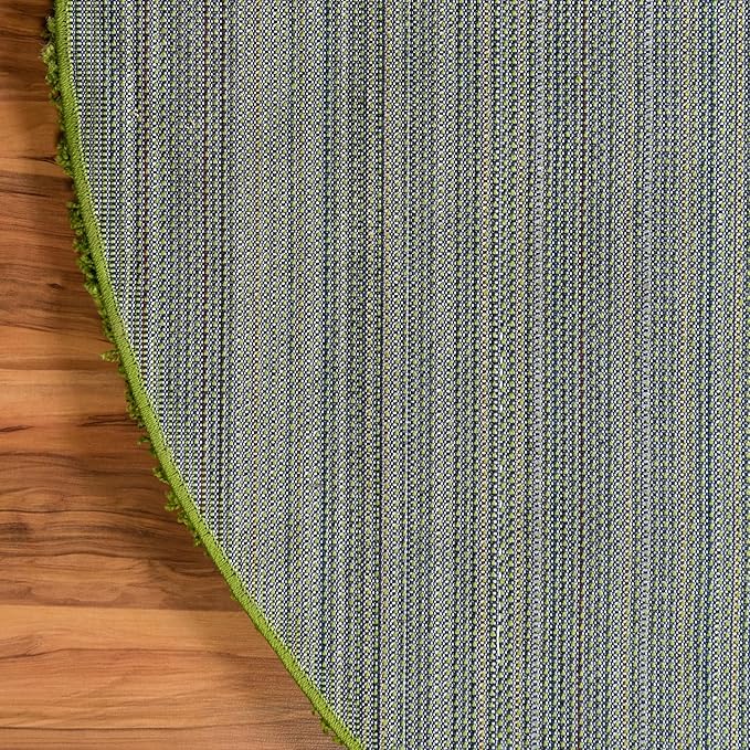Unique Loom Solid Shag Collection Area Rug (8' x 10' Oval, Grass Green)