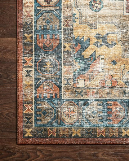 Loloi Skye Collection SKY-11 Rust/Blue 8'-0" x 8'-0" Round Area Rug