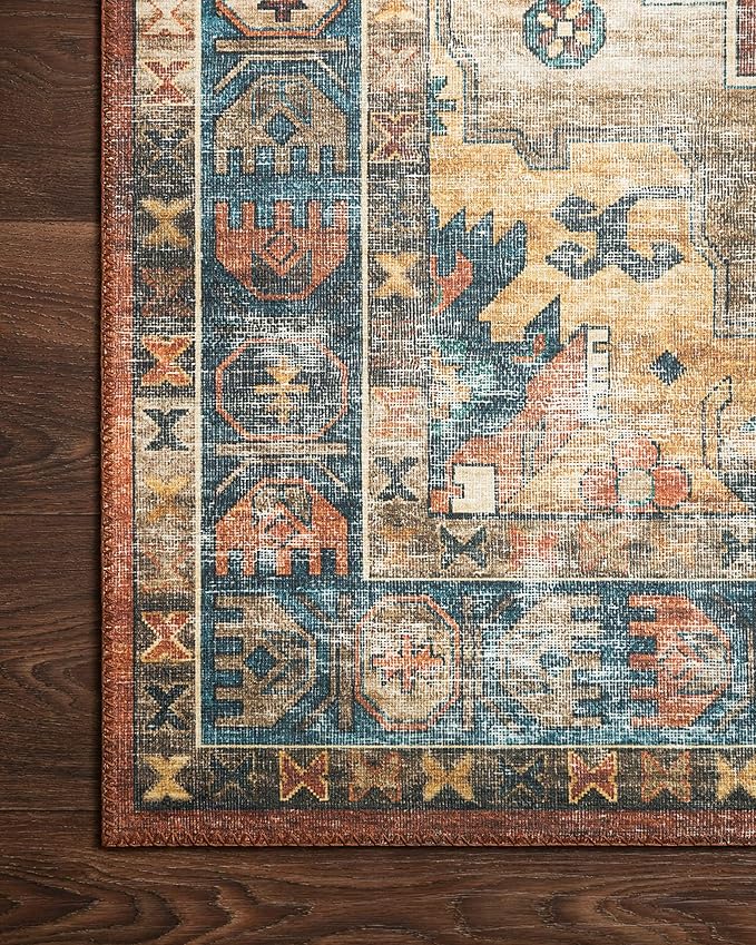 Loloi II Skye Collection SKY-07 Terracotta/Sky 5'-0" x 7'-6" Area Rug