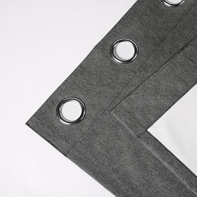 Amazon Basics 100% Blackout Curtains with Grommets, 2 Panels, 52 x 84 Inches, Black