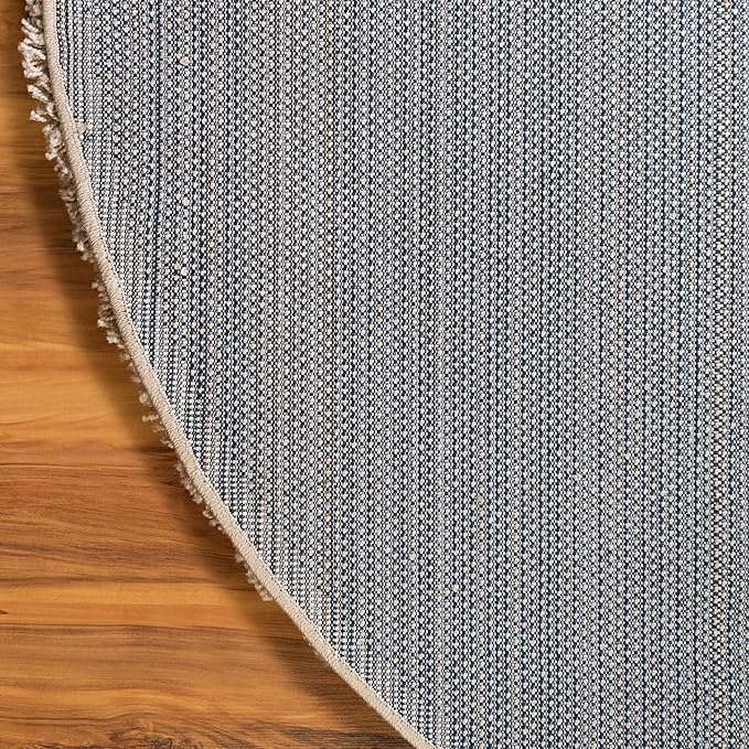 Unique Loom Solid Shag Collection Area Rug (7' 1" Round, Taupe)