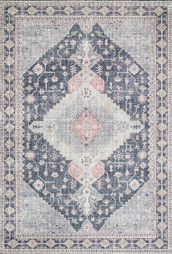 Loloi Skye Collection SKY-02 Charcoal/Multi 2'-0" x 5'-0" Accent Rug