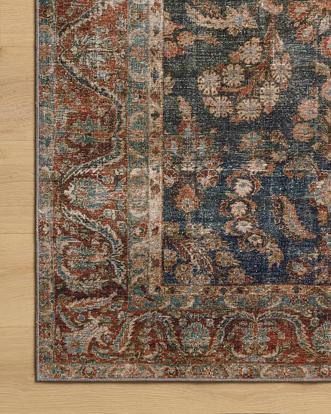 Loloi Chris Loves Julia Jules Collection JUL-10 Ocean/Spice 8'-6" x 11'-6", .13" Pile Height, Area Rug