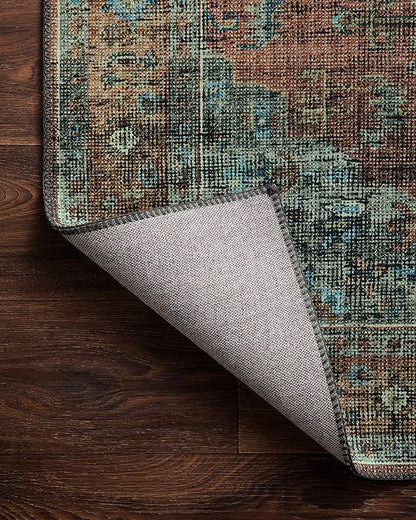 Loloi Skye Collection SKY-07 Terracotta/Sky 2'-6" x 12'-0" Runner Rug