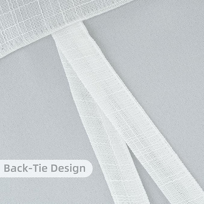 DriftAway Double Layer Linen Blackout Tie Up Curtains Thermal Insulated Fully Lined Balloon Roman Shade Bathroom Window Adjustable Rod Pocket for Small Window 25 Inch by 47 Inch White