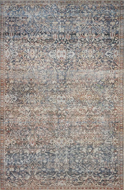 Loloi Chris Loves Julia Jules Collection JUL-06 Denim/Spice 2'-0'' x 5'-0'', .13" Pile Height, Accent Rug