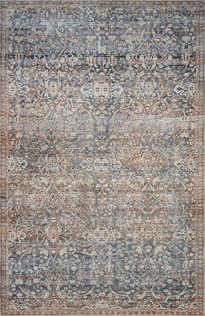 Loloi Chris Loves Julia Jules Collection JUL-06 Denim/Spice 9'-6" x 14', .13" Pile Height, Area Rug