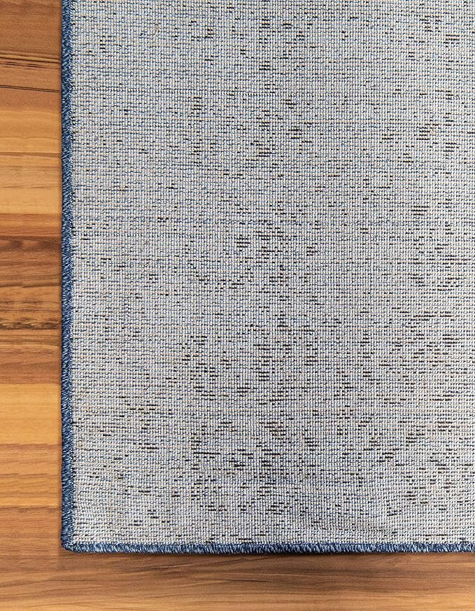 Unique Loom Del Mar Collection Area Rug - Jennifer (9' x 12' Rectangle, Blue/ Navy Blue)