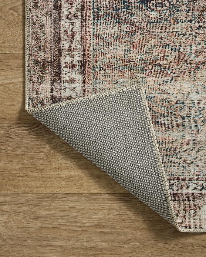 Loloi Chris Loves Julia Jules Collection JUL-09 Ink/Terracotta 7'-6'' x 9'-6'', .13" Pile Height, Area Rug
