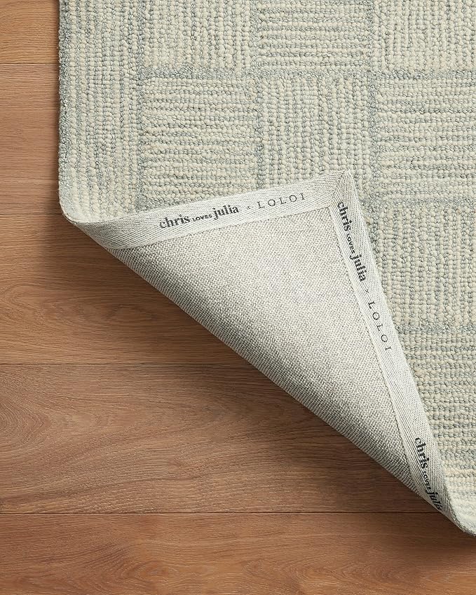 Loloi Chris Loves Julia Francis Collection FRA-03 Silver/Sky 3'-6" x 5'-6" Accent Rug