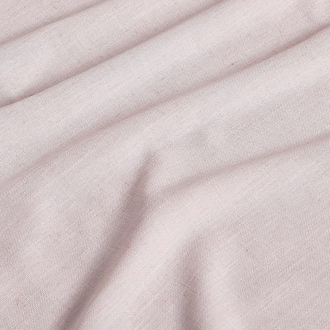 Vision Home Soft Pink Linen Full Blackout Curtains 90 inch Long for Bedroom Living Room Darkening Soundproof Window Panels Thermal Insulated Rod Pocket Back Tab Neutral Drapes 56" Wx90 Lx2