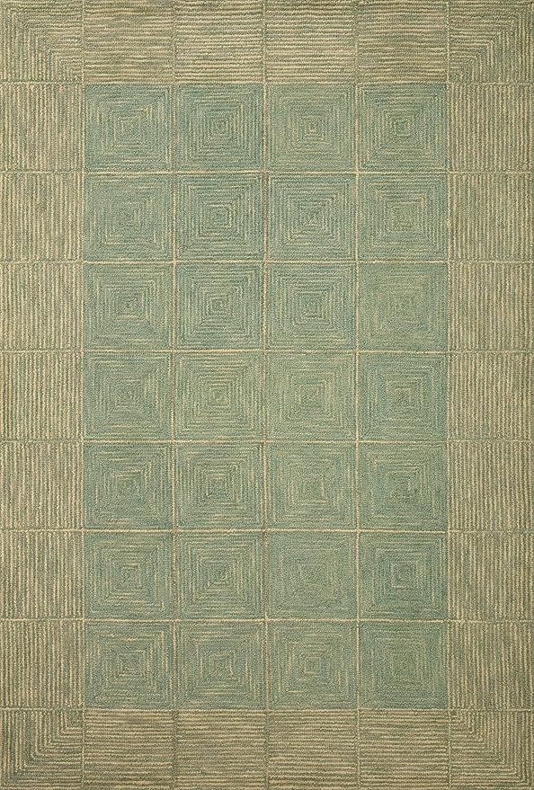 Loloi Chris Loves Julia Francis Collection FRA-02 Green/Natural 2'-6" x 7'-6" Runner Rug