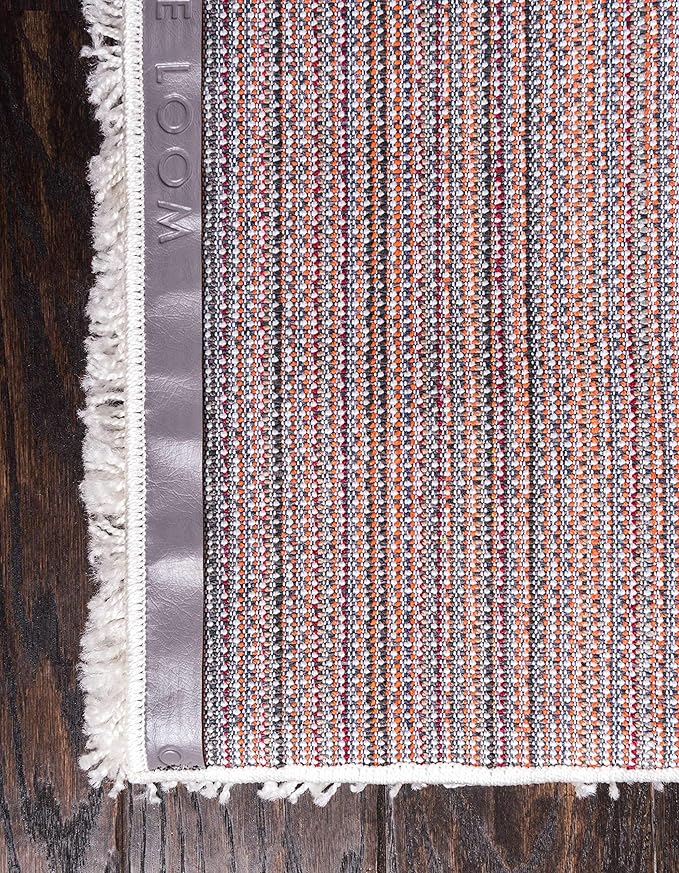 Unique Loom Solid Shag Collection Area Rug (5' 1" x 8' Rectangle, Snow White)