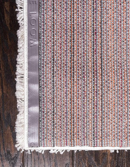 Unique Loom Solid Shag Collection Area Rug (9' x 12' Rectangle, Snow White)