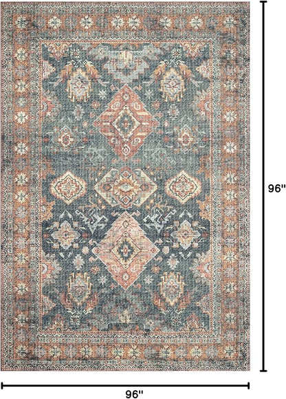 Loloi Skye Collection SKY-10 Sea/Rust 8'-0" x 8'-0" Round Area Rug