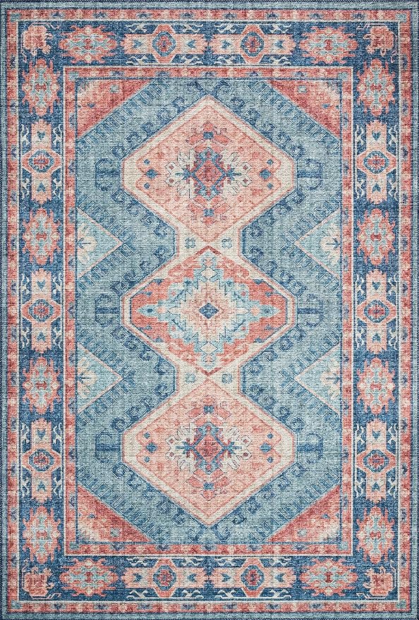 Loloi Skye Collection SKY-03 Turquoise/Terracotta 9'-0" x 12'-0" Area Rug