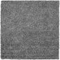 Unique Loom Solid Shag Collection Area Rug (5' 1" Square, Graphite Gray)