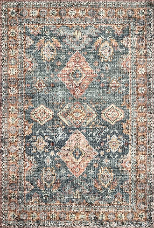 Loloi Skye Collection SKY-10 Sea/Rust 7' x 9' Oval Area Rug