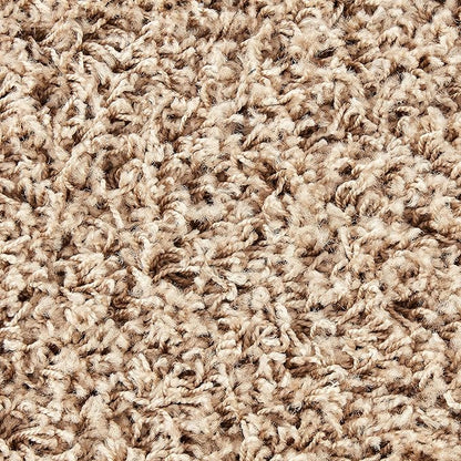 Unique Loom Solid Shag Collection Area Rug (5' 1" Square, Taupe)