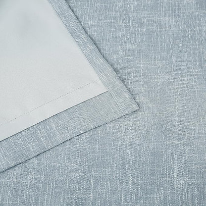 Vision Home Chambray Blue Blackout Curtains 63 inch for Bedroom Thermal Insulated Room Darkening Window Treatment Set Rod Pocket Back Tab Modern Soundproof Grayish Blue Drapes 2 Panels 50" Wx63 L