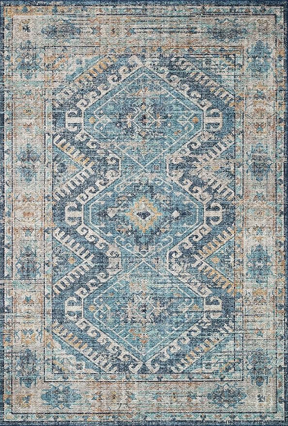 Loloi Skye Collection SKY-03 Denim/Natural 6'-0" x 6'-0" Round Area Rug